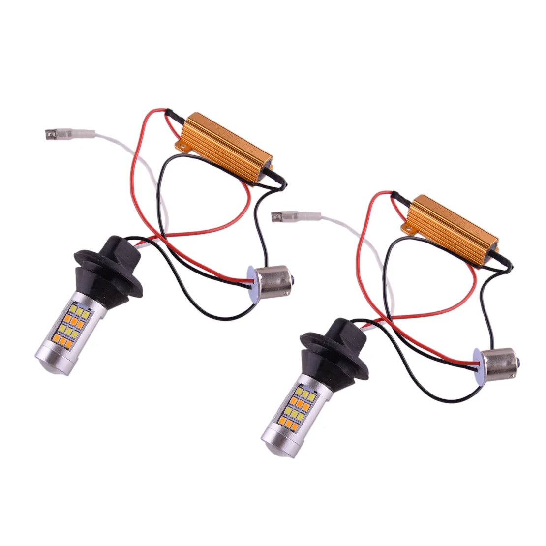 Universal 2 Stücke 1156 P21W S25 BA15S 42LED Switchback Weiß DRL Fahrlicht Bernstein Blinker Licht 42-SMD 2835 12 V