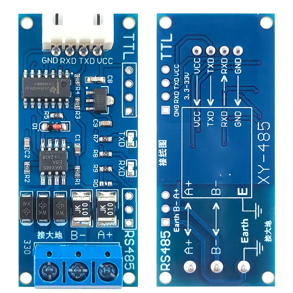 TTL to RS485 Conversion Modules Flow Auto Control Board RS485 to TTL Signal Microcontroller Serial UART