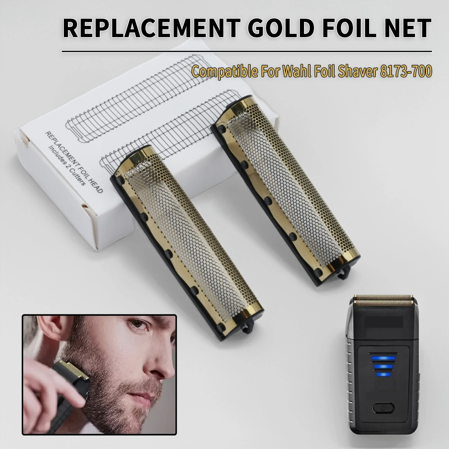 

8173-700 Foil Shaver Replacement Head Professional Titanium Gold Foil Net Compatible For Wahl 5 Star Series Vanish Shaver
