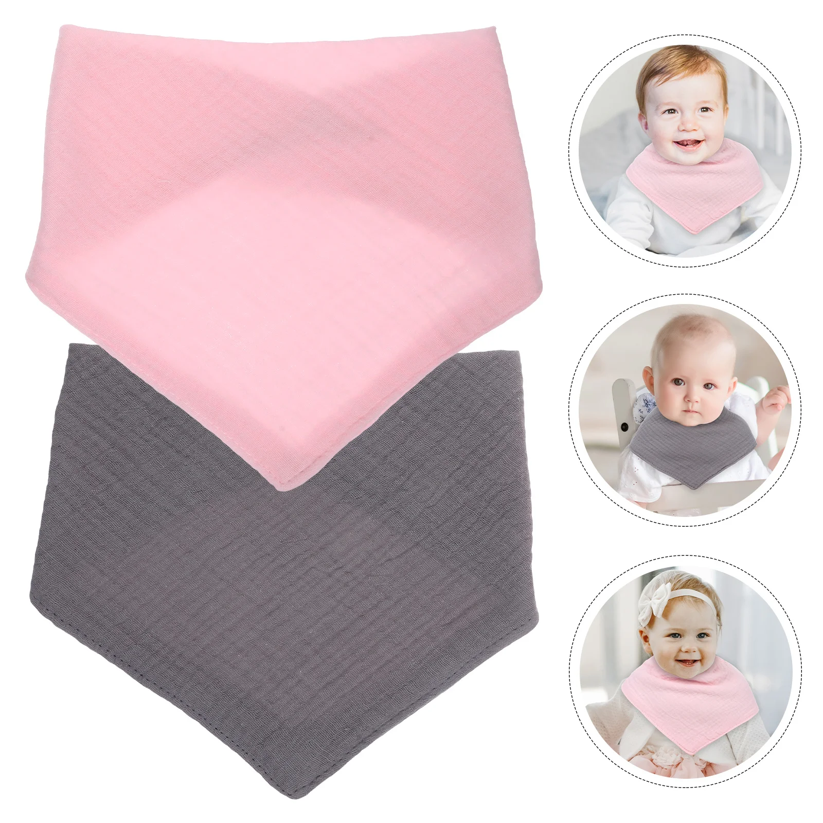 Baberos de algodón para bebé, Bandana Triangular ajustable, Baberos para la dentición, bebés, niños pequeños, Bandana, babero, 2 uds.