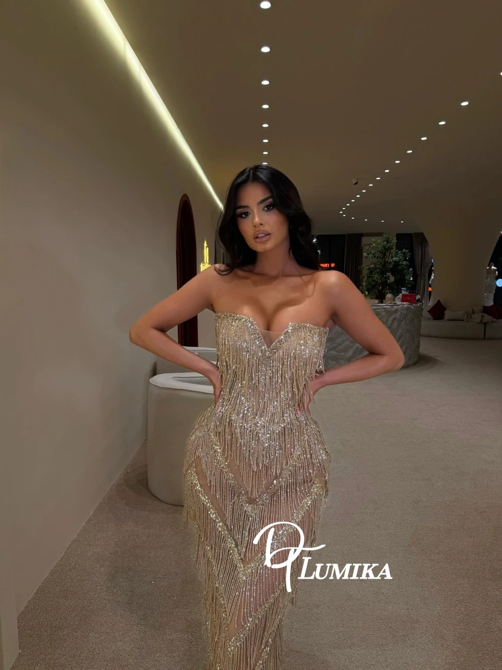

Heavy Beaded Fringe Sequins Mermaid Evening Dress Exquisite Sparkly Sweetheart Neckline Customized Prom Cocktail Pageant Gown
