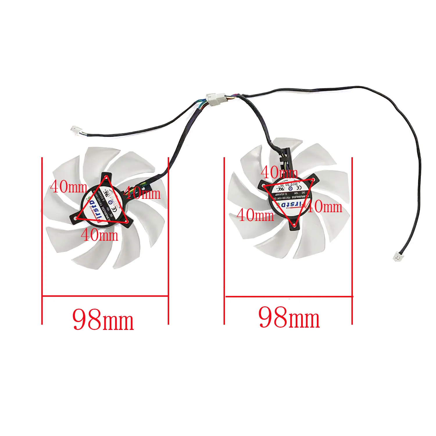 

For Powercolor Hellhound Sakura AMD Radeon ™ RX 6650 XT 8 GB GDDR6 GPU FAN 4PIN 98MM FD10015H12D FAN