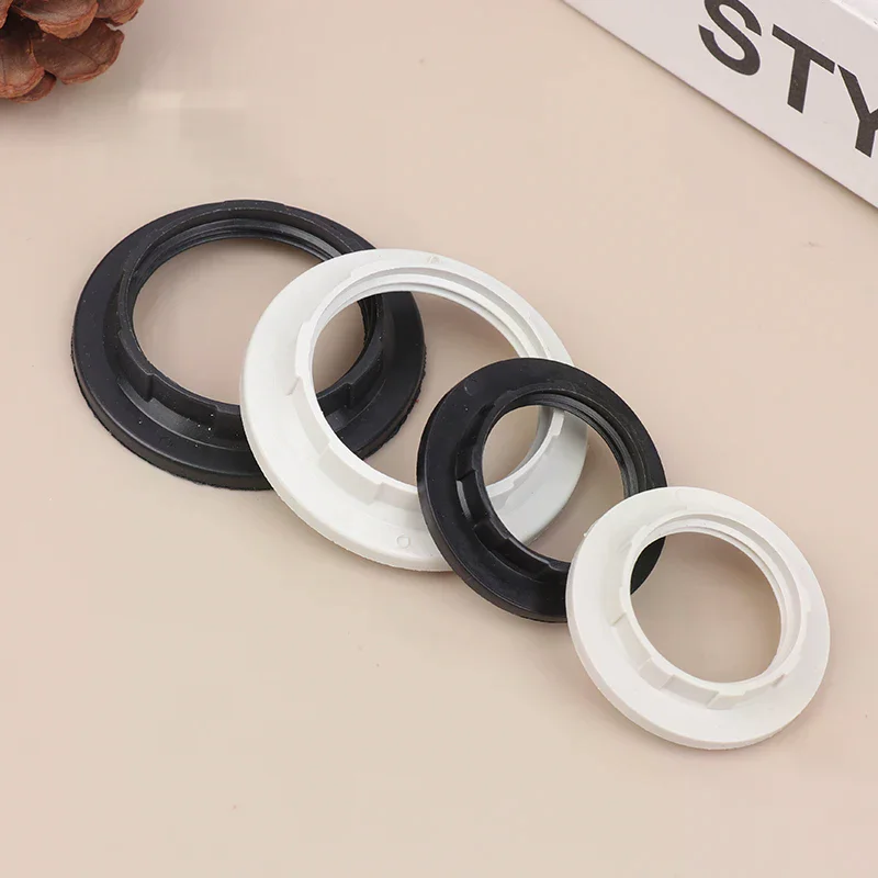 10Pcs E14 E27 Threaded Lamp Socket Rings Pack Black White E12 E26 Lock Lamp Shade Rings For Standard Base Lamp Holder