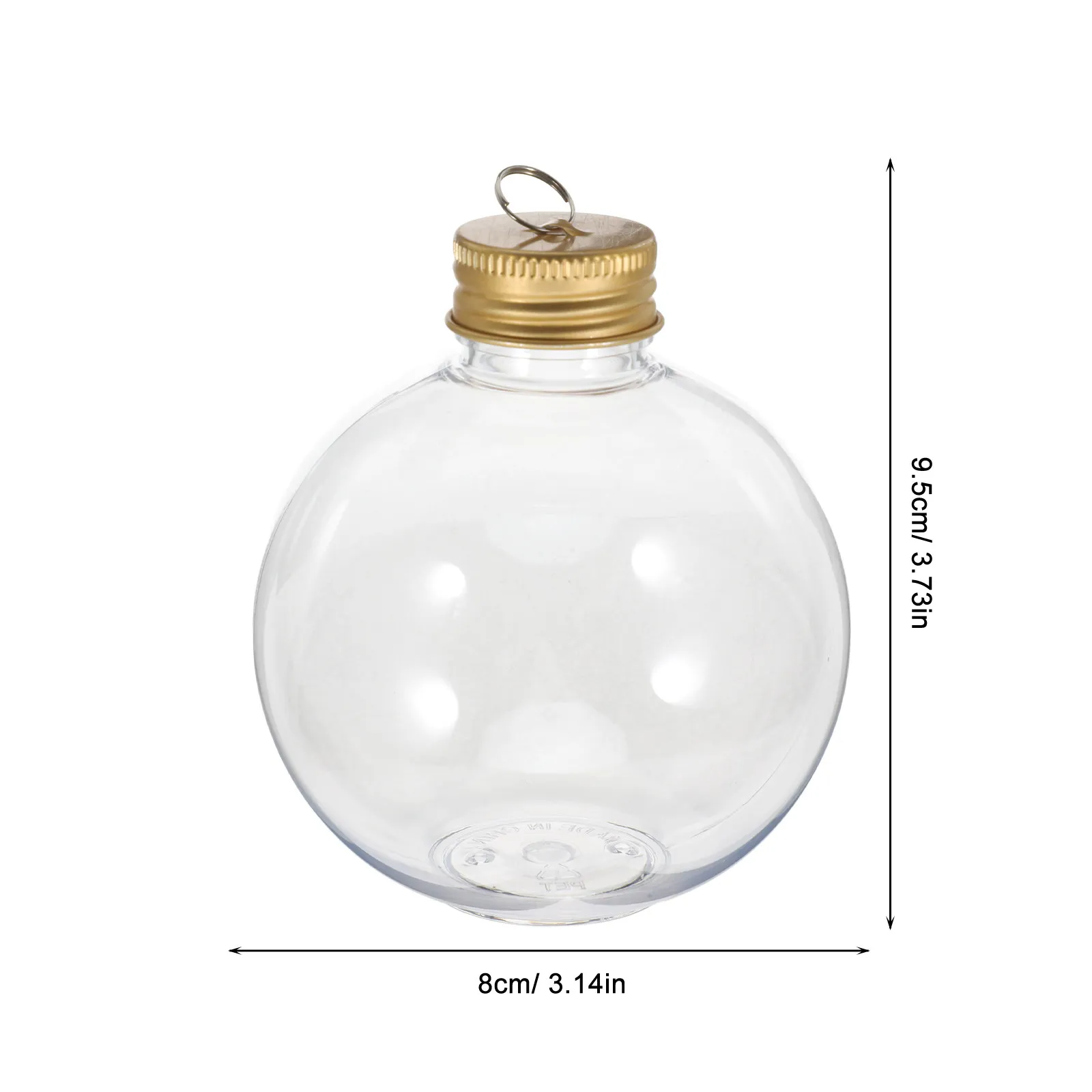6Pcs Transparent Spherical Bottle Christmas Bulb Shape Ornament Fillable Beverage Container Holiday Tree Decoration Creative