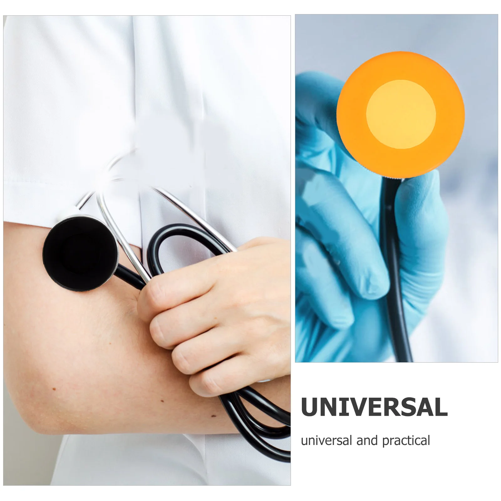 16 Pcs Stethoscope Cover Protector Silicone Disposable 4 Colors Black White Universal Practical Teaching