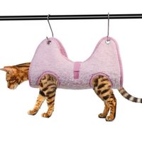 Comfortable Cat Grooming Hammock Anti-escape Plush Pet Hanger Sling with 2 Hooks Large Load-bearing Restraint Holder Helper Bath