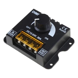 12V 24V 30A Light Strip Dimmer PWM Dimming Controller for Dimmer Knob Adjust
