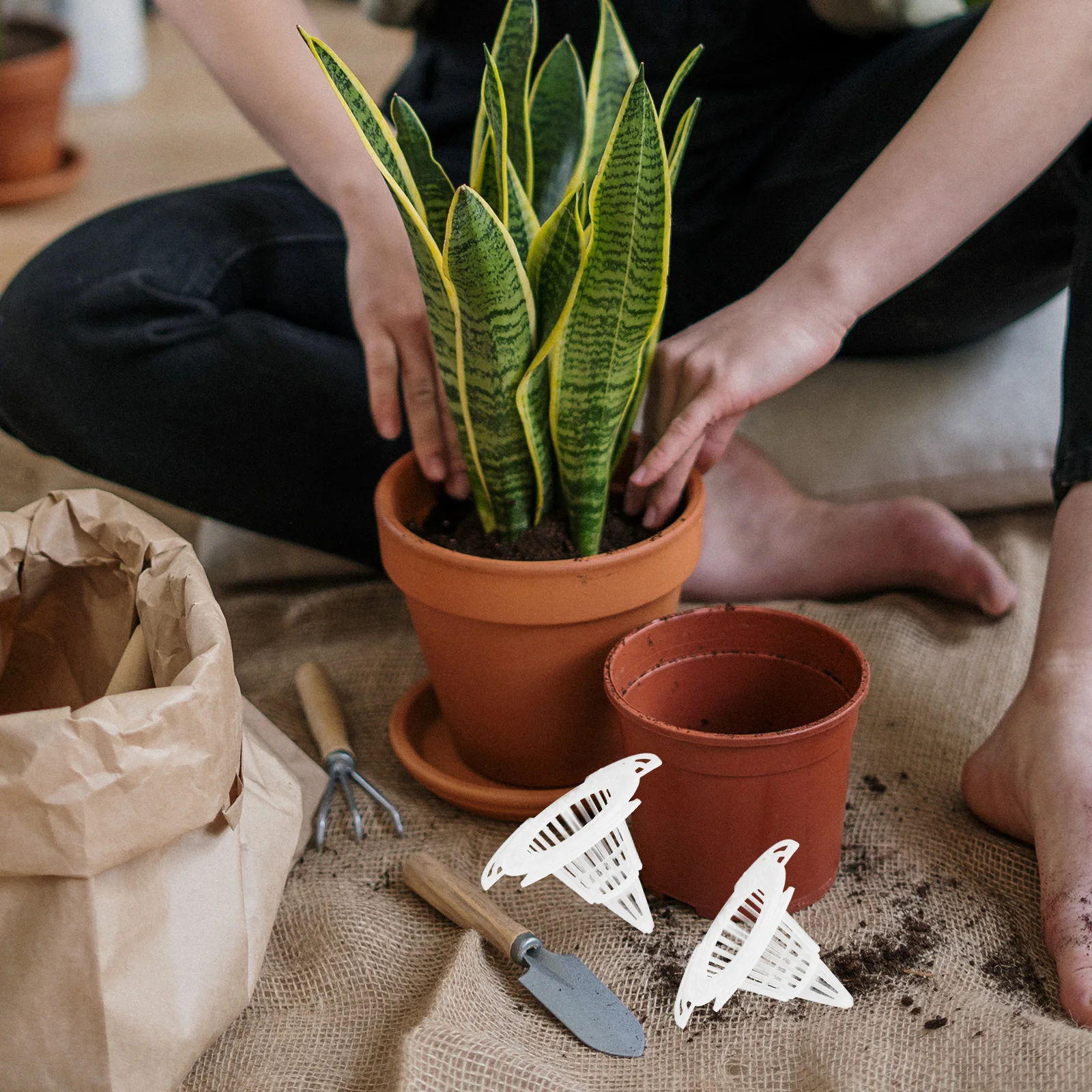 

20 Pcs Flower Pot Flowerpot Mesh Mat Pad Bottom Drainage Funnel Cone Hole Bonsai Screens