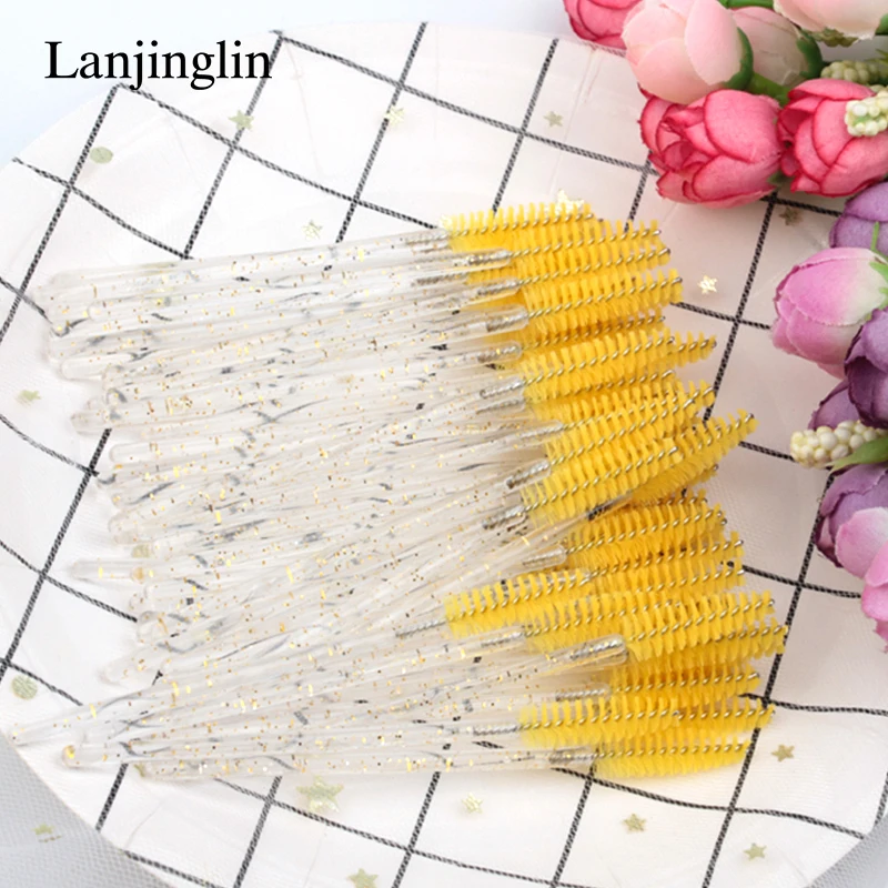 Lanjinglin 5/50 PCS Disposable Eyelash Brush Eyelashes Extension Makeup Tools Mascara Wands Applicator Eye Lashes Cosmetic Brush