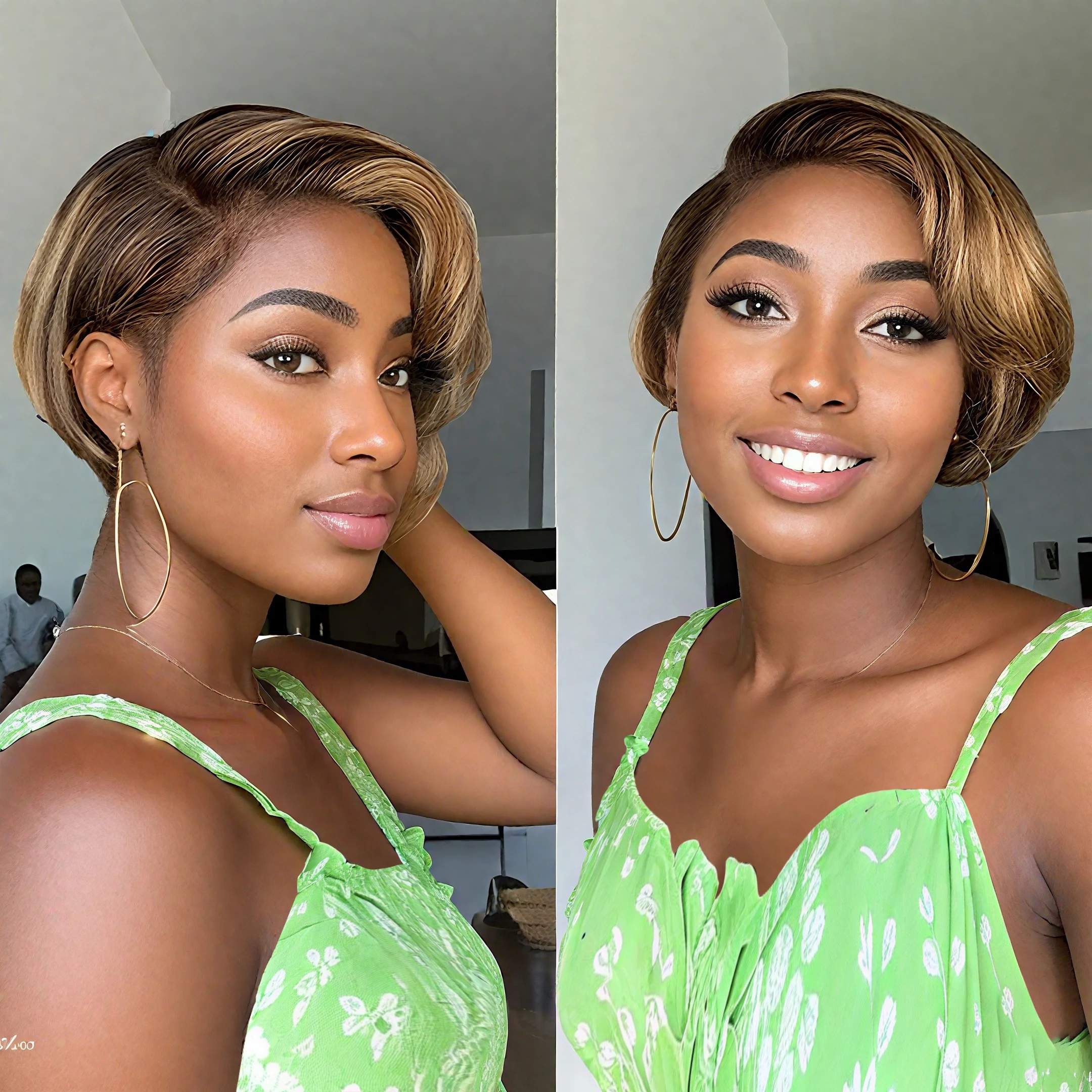 

13X4X1 Lace Front Wigs Human Hair Pixie Cut Wigs Short Bob Wigs Curly For Women Pre Plucked With Baby Hair
