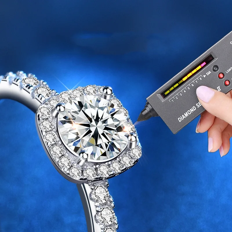 KNRIQUEN 1ct D Color 18K Gold Plated 925 Sterling Silver Moissanite Ring Diamond Test Passed Jewelry With GRA