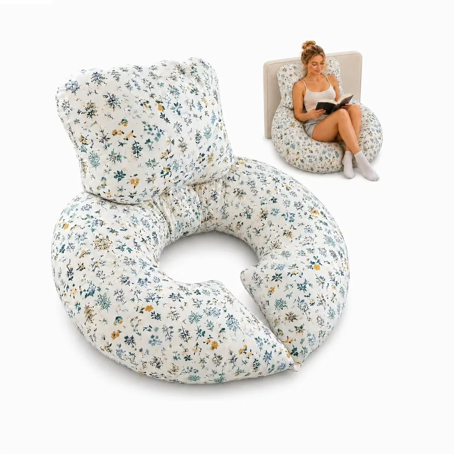 Comfortable Bed Reading Pillow for Back Support Ergonomic Backrest Cushion for Sitting in Bed & Couch Soft Reading Back Cushion