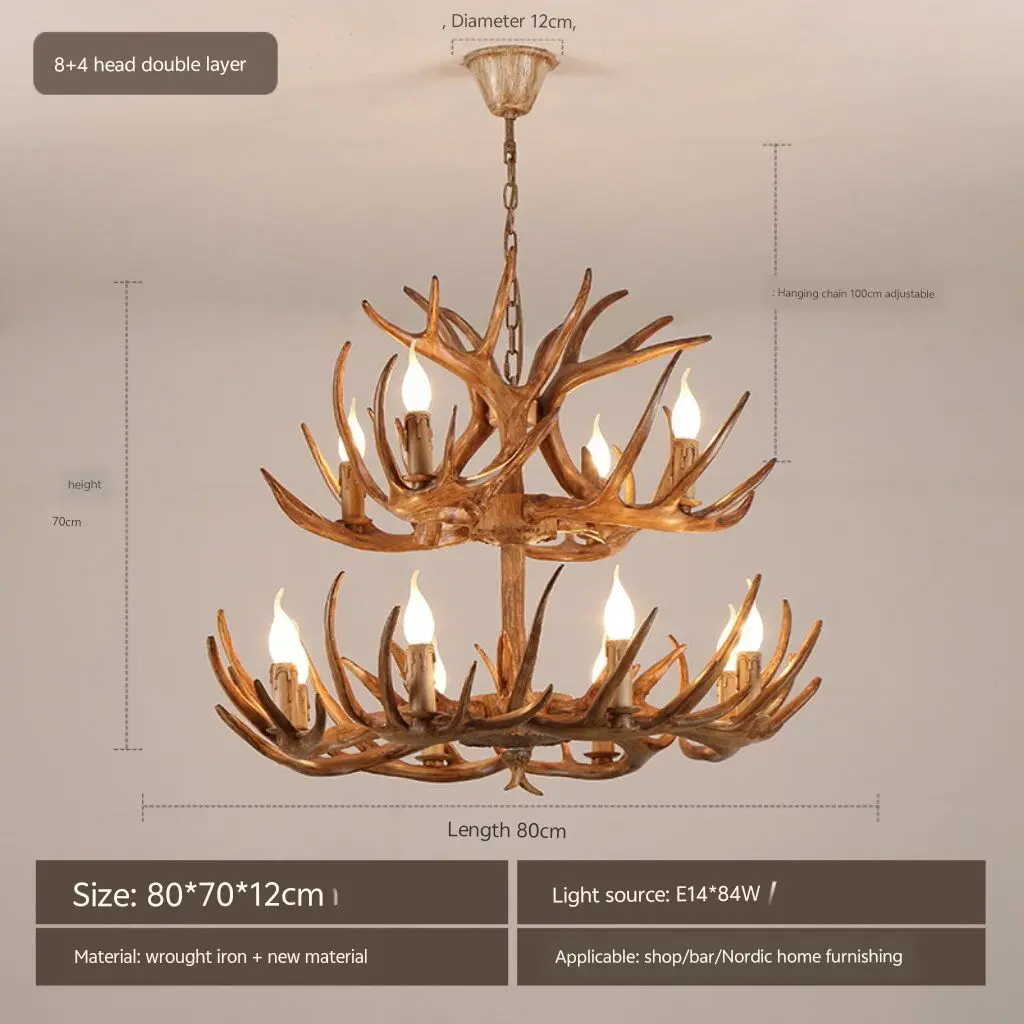 

American style country style horn shaped ceiling lamp, restaurant lighting fixture, clothing store decoration lamp