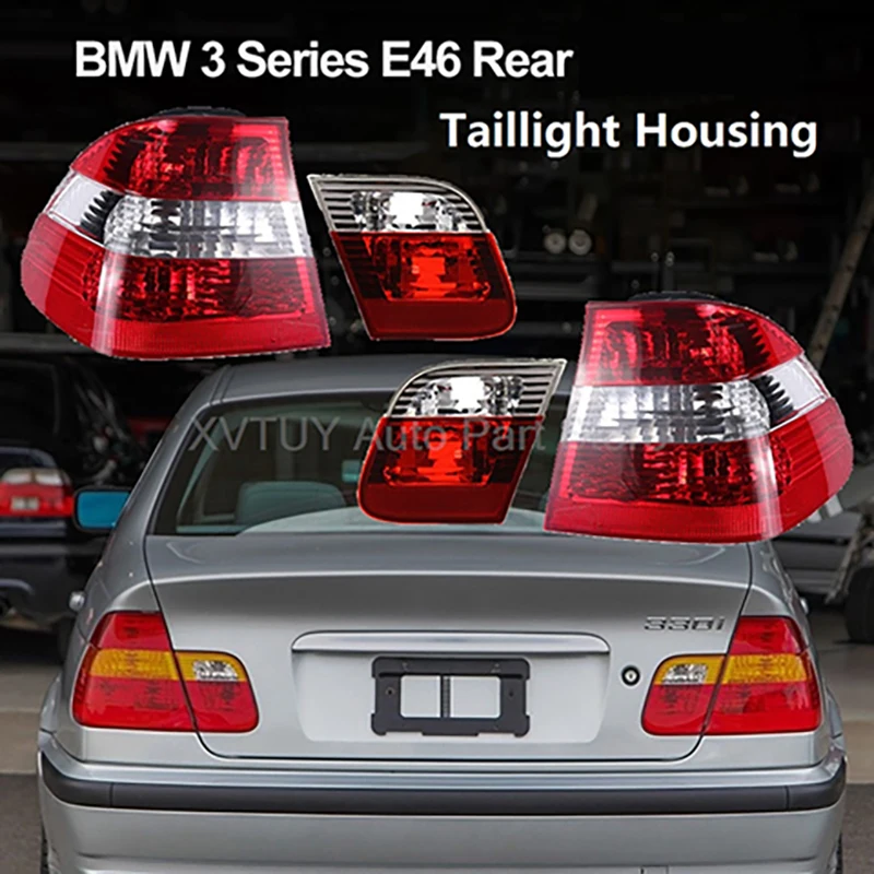 For BMW 3 Series E46 Rear Lamp Reverse Brake Tail Lights Anti-rear-end Collision Taillight Housing Only Casing No include bulbs