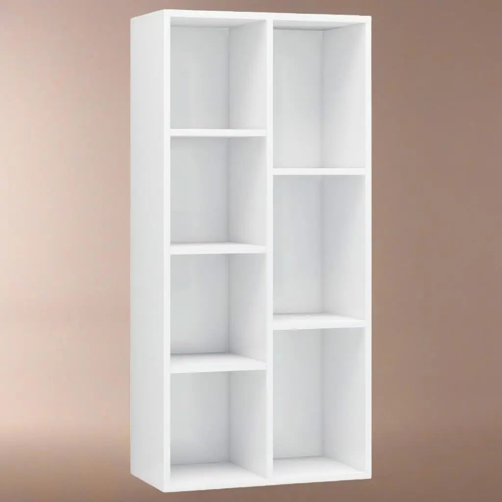 High Gloss White Book Cabinet 50x25x106 cm - Durable Engineered Wood Storage Unit