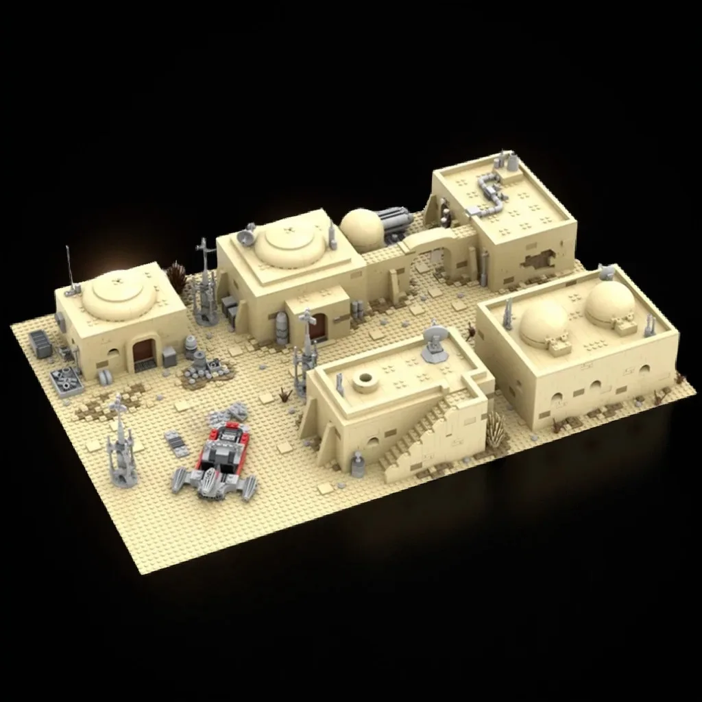 

3333 шт. MOC Tatooine Mos Eisley City упакованная научно-фантастическая пустынная городская сцена модель DIY модель строительные блоки игрушки на день рождения подарок
