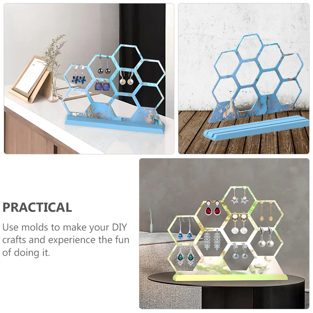 1Set Manual Mold Hexagon Earring Holder Durable Tear Resistant Easy to Clean and Store for DIY Enthusiasts Earring Rack Mold
