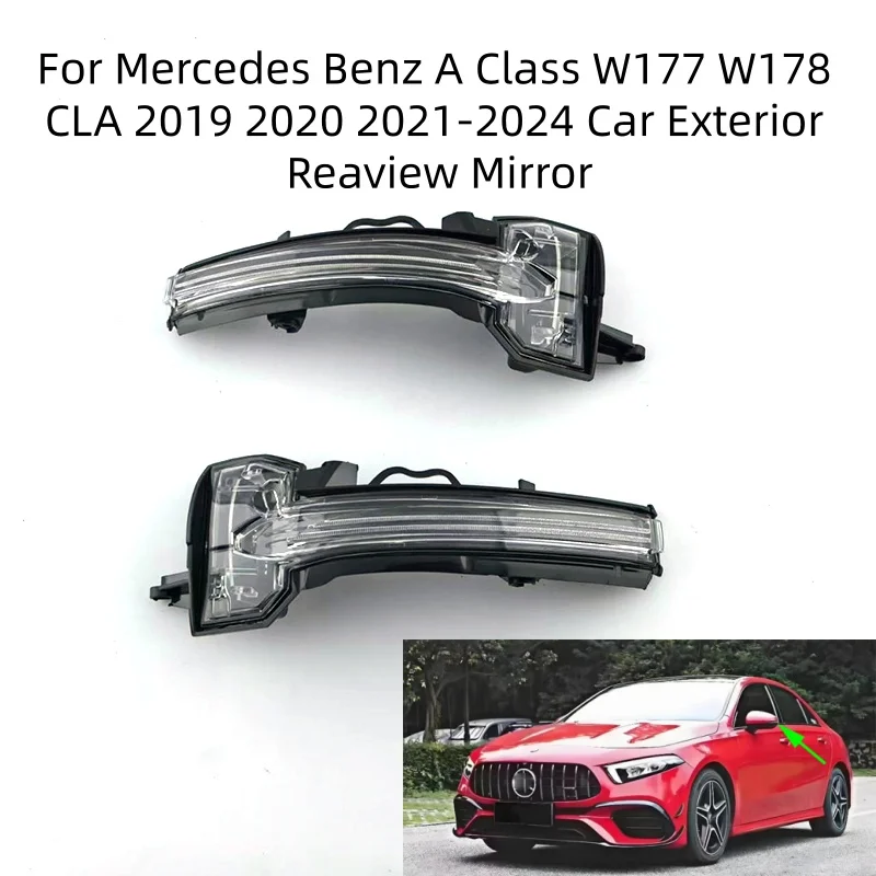 

Rearview Mirror Turn Signal Indicator Light For Mercedes A Class W177 W178 CLA 2019 2020 2021 2022 2023 2024 Auto Lamp Parts