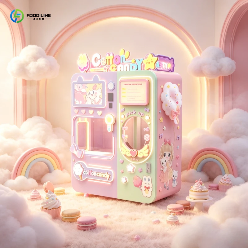 Cotton Candy Vending Machine, Touchless Floss Maker, Automatic Candy Vendor for Hospital Waiting Area & School Canteen