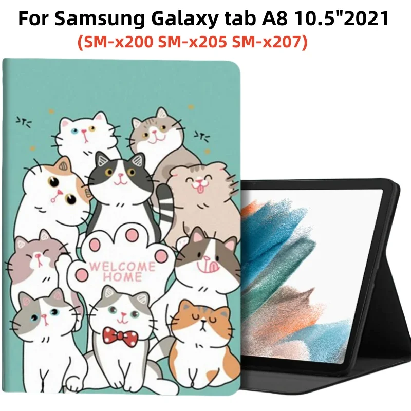 

Чехол для Samusng Galaxy Tab A8 10,5 дюймов, 2021, чехлы для планшетов с магнитной подставкой и подставкой для книг для A8 SM-x200 SM-x205 SM-x207, чехол Funda