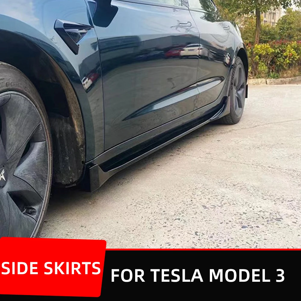 

Fast Style Side Skirt Extensions For Tesla Model 3 2019 2020 2021 2022 2023 Black Carbon Diffuser Aero Bodykit Car Accessories