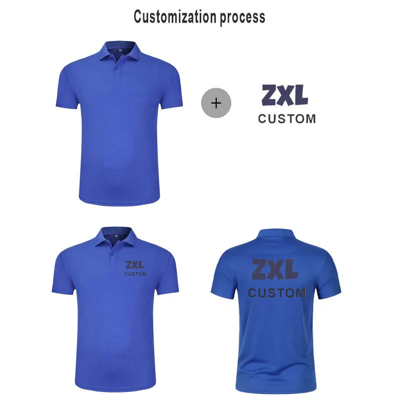 Business Work Polo shirts Multiple Sizes Solid Color Quick-drying Breathable Lapel Sports Polo Shirt Customized Print Logo
