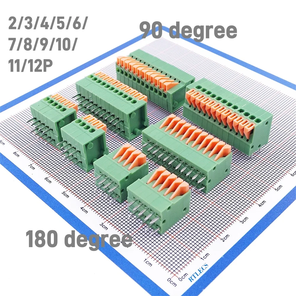 5 20Pcs 2.54 mm Pitch Terminal Blocks KF141 Connector 2 3 4 5 6 7 8 9 10 11 12 Pin Vertical Right Angle Through Hole 2A 150V