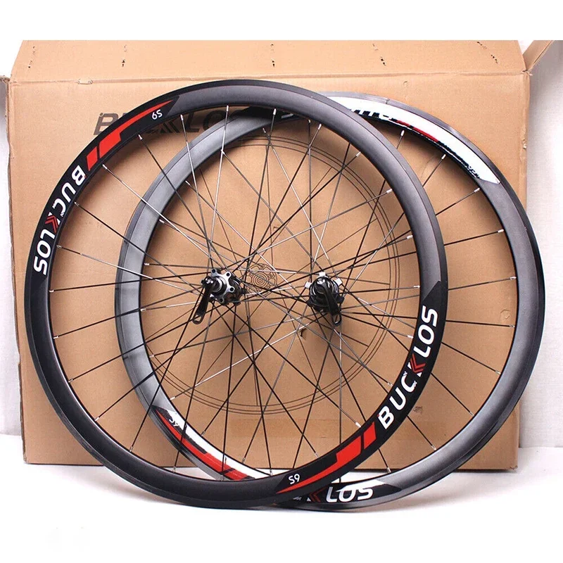 BUCKLOS Carbon Hub 700C Wheels Road Bike Wheelset Clincher Rim 23-25C 18-25C Racing Bicycle Wheel Set Disc Brake 9*100/10*135mm