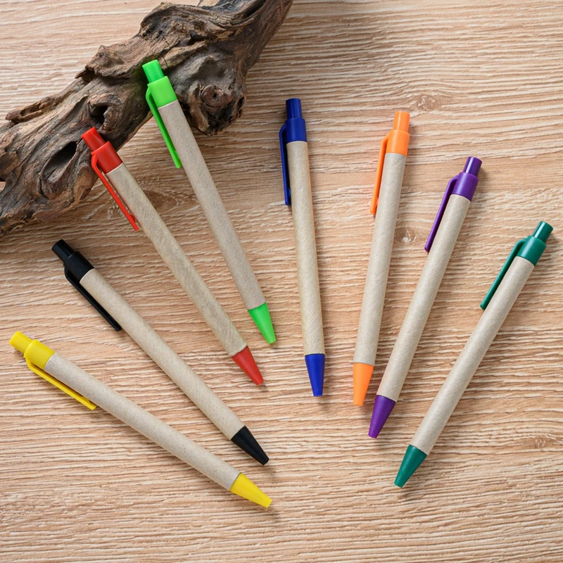 10 Stuks Eco Gerecycled Papier Balpen Papier Milieuvriendelijk Balpen Kantoor Schoolbenodigdheden