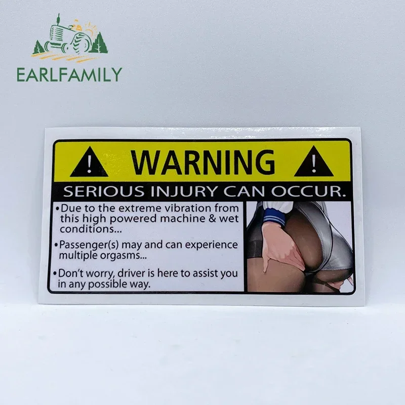 EARLFAMILY 13cm x 6.7cm for Sexy Boat Vibration Warning Car Stickers Graffiti Decal RV JDM VAN Motorcycle Trunk Scratch-Proof