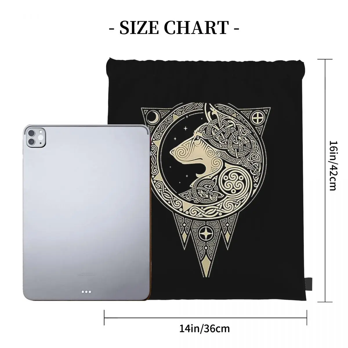 Norse Ulv Backpacks Multi-function Portable Drawstring Bags Sports Bag Book Bags For Man Woman Students