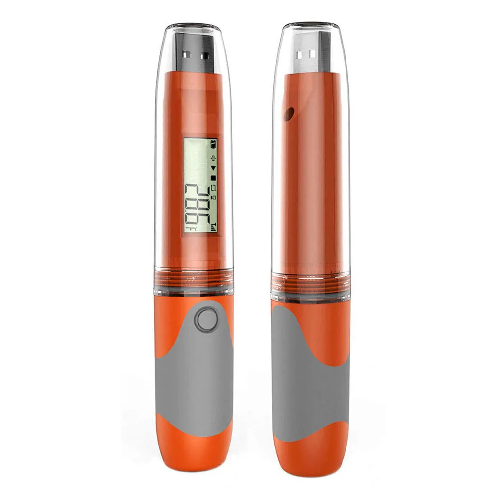 

USB-датчик температуры и влажности RC-51H в форме ручки с NTC-сенсором для фармацевтической/пищевой промышленности, оранжевый, из ABS-пластика