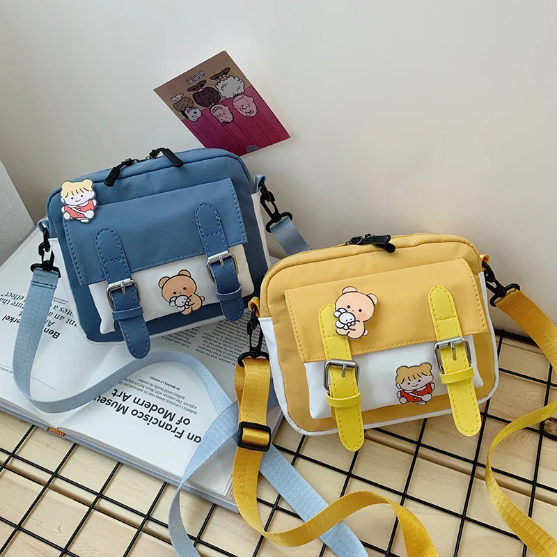 

Crossbody Female 2024 New Cute Girl Canvas Student Korean Version One-shoulder Small Square Bag Multifunctional All-match Cross