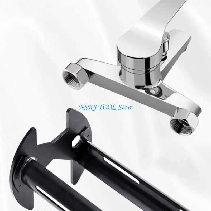 

L8RC Bathroom Wrench Set Multiple Use Bathroom Wrench Heavy Duty Hand Tool Ergonomic Grip for Efficient Plumbing Solution