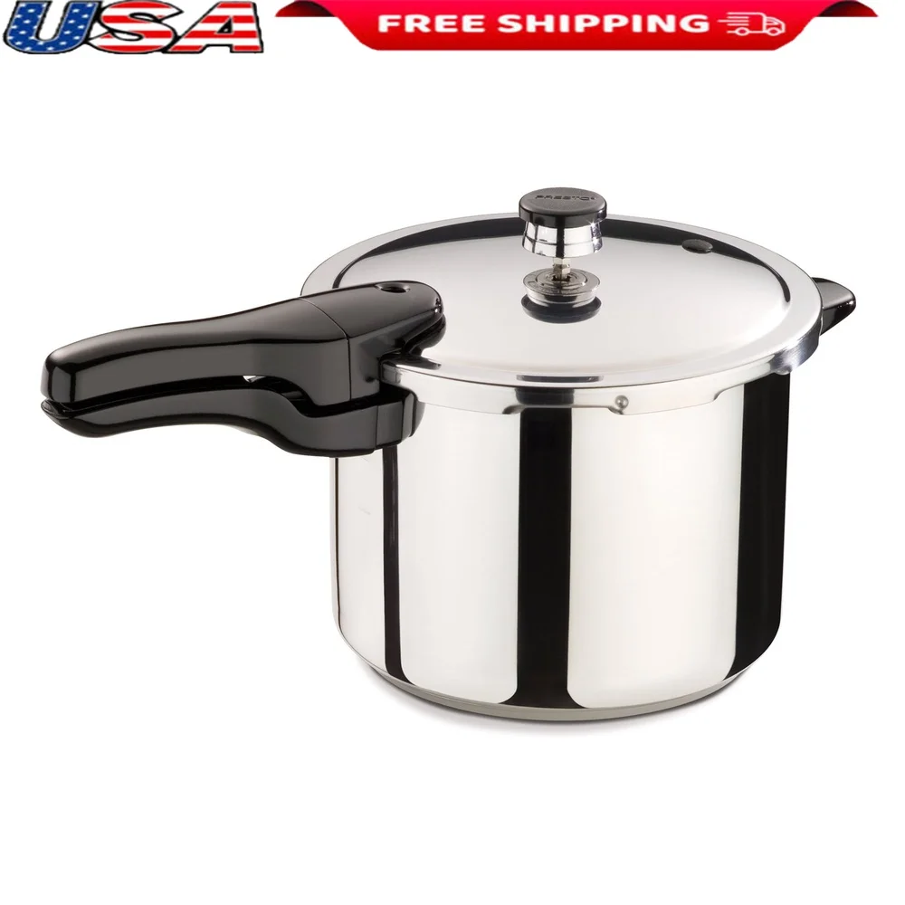 

6 Quart Stainless Steel Pressure Cooker Fast Cooking Healthy Meals Induction Compatible Dishwasher Safe Easy Grip Handle Cooking