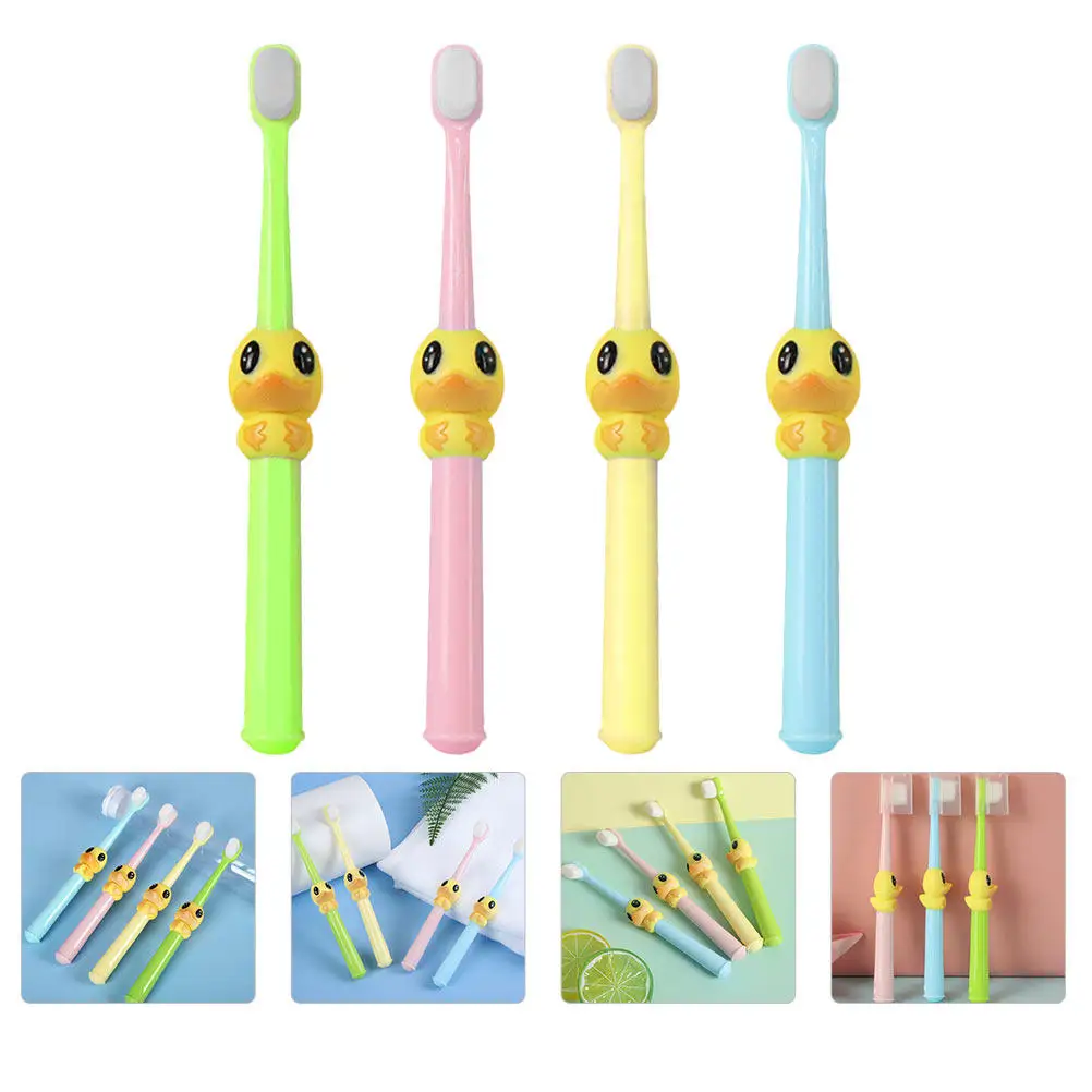 

4Pcs Cartoon Kids Toothbrush Set High-Quality Soft Bristle Children Toothbrush for Young Kids Oral Care Teeth Cleaning