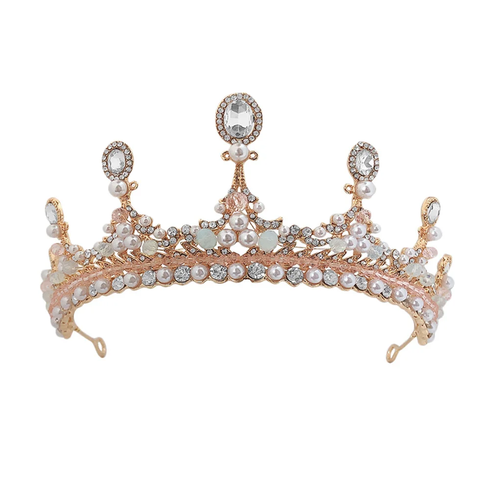 

Girls Crown Tiara Headband with Sparkling Rhinestones Secure Grip Non-Fade Hair Hoop for Birthday Festival Gathering