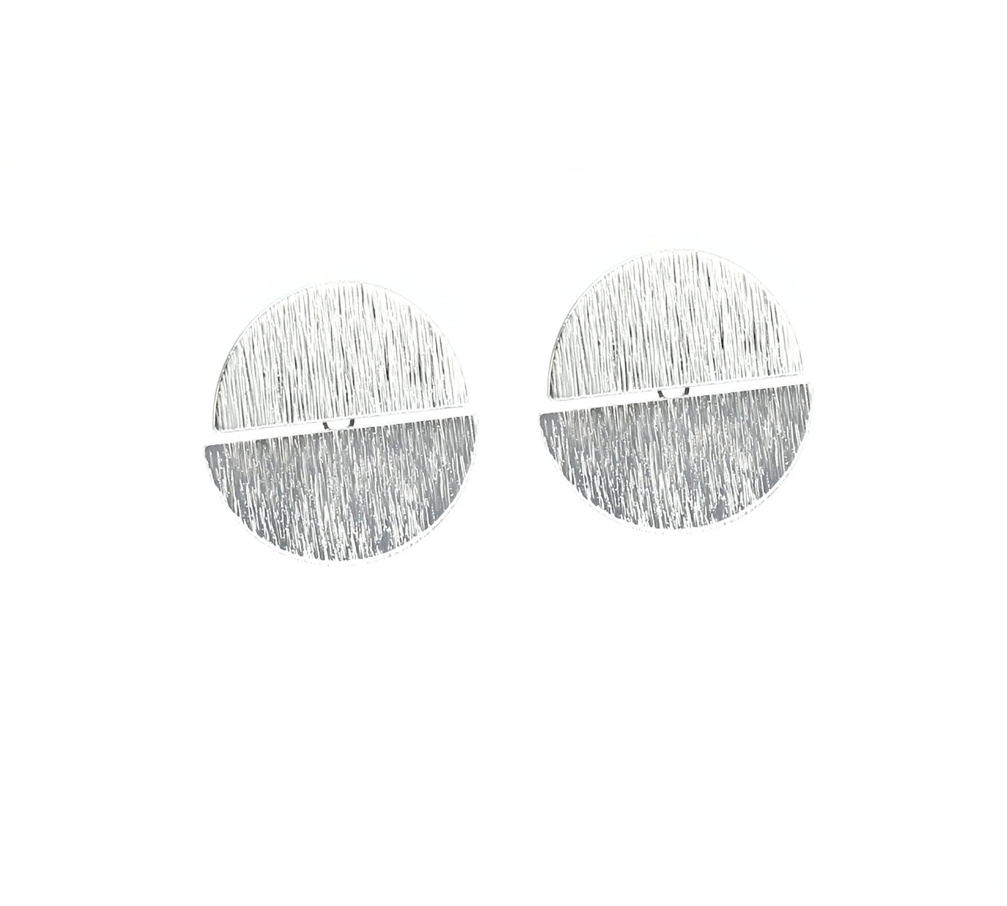 10pcs - Textured Round Earrings, Dangling Stud Earrings, Half Round Earrings, Jewelry Supplies, Real Gold Plated - GS243 GS244