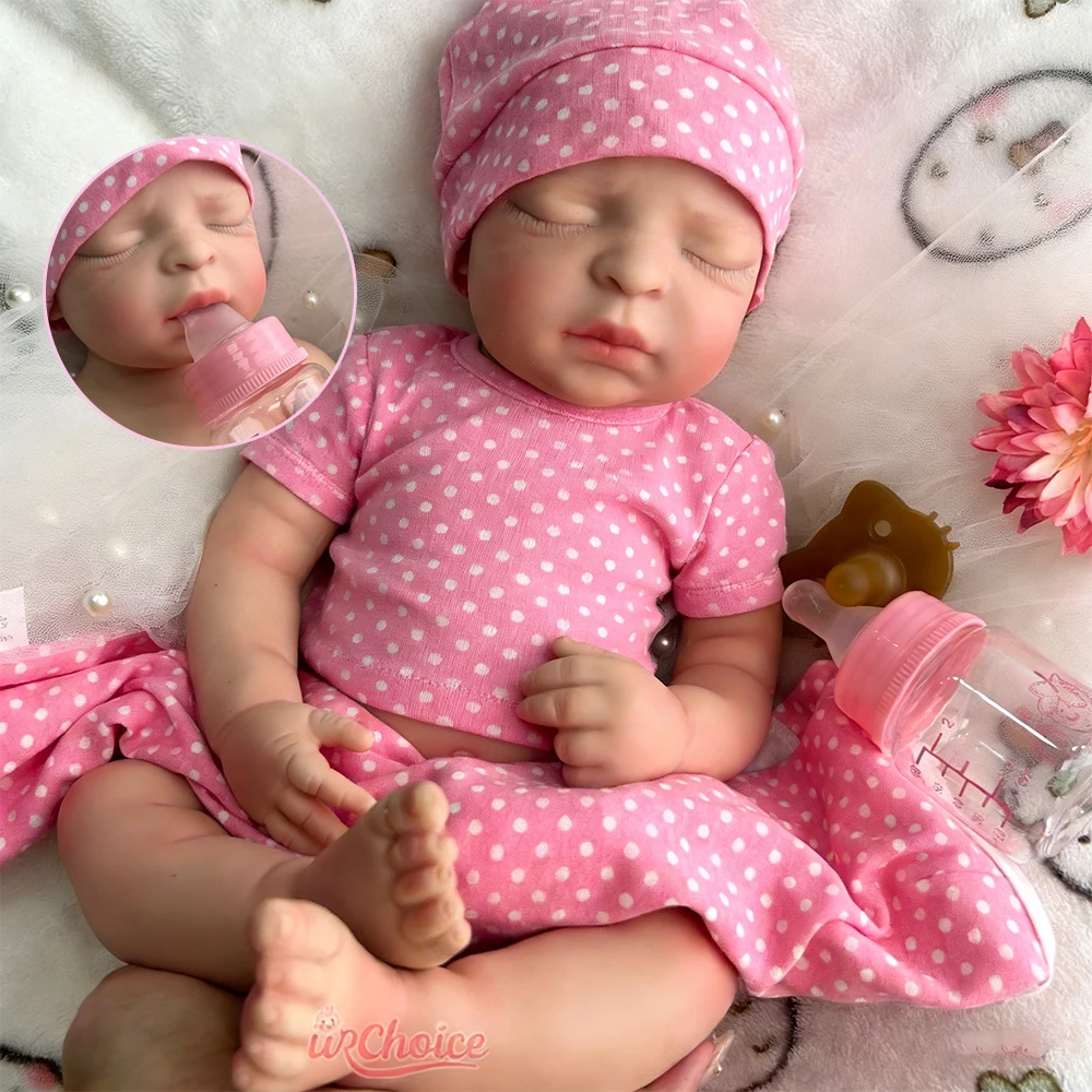 

44cm Full Soft Silicone Reborn Baby Girl for Expectant Mothers Realistic Handmade Visible Veins Weighted Doll for Christmas Gift