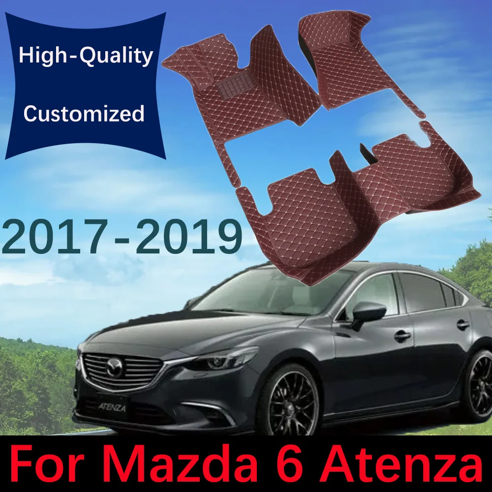 

Custom Leather Car Floor Mats For Mazda 6 Atenza 2017 2018 2019 Automobile Carpet Rugs Foot Pads Interior Accessories