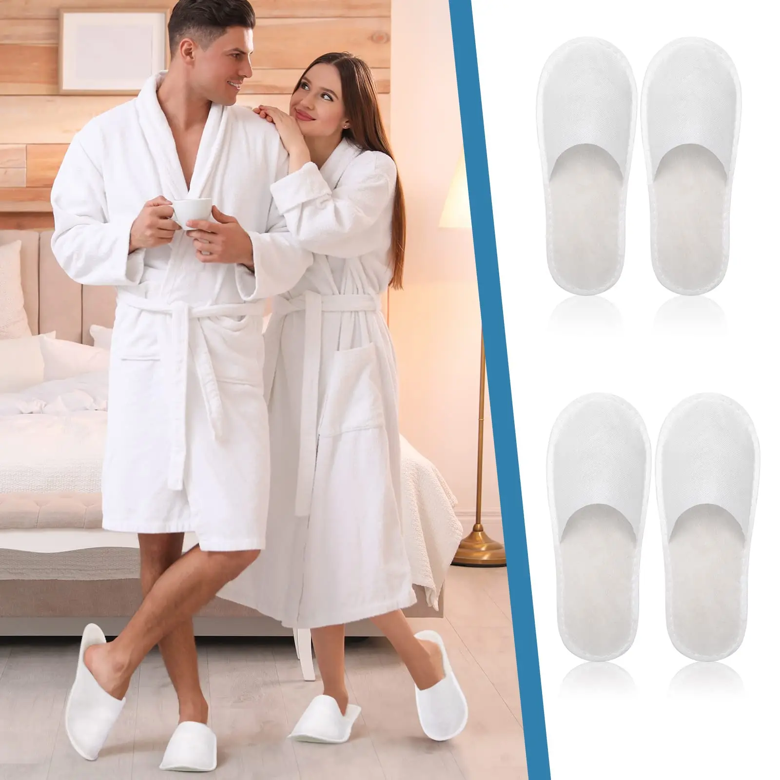 

100Pairs Nonslip Disposable Slippers Hotel Travel Guest Use Slippers Men Women Unisex Closed Toe Shoes Homestay Indoor Slippers