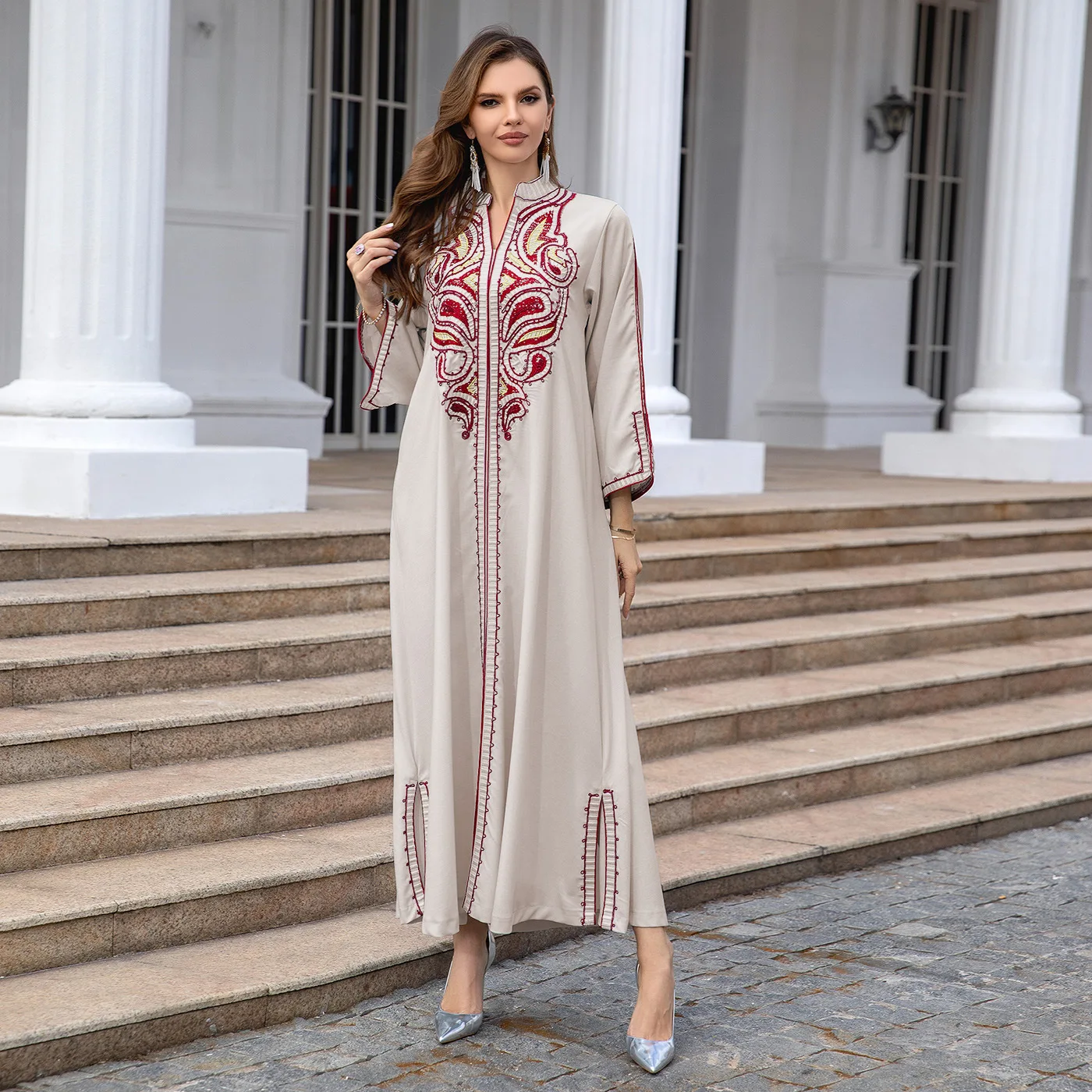 OME Muslim Evening Dress New Women's Embroidered Robe Embroidered Abaya