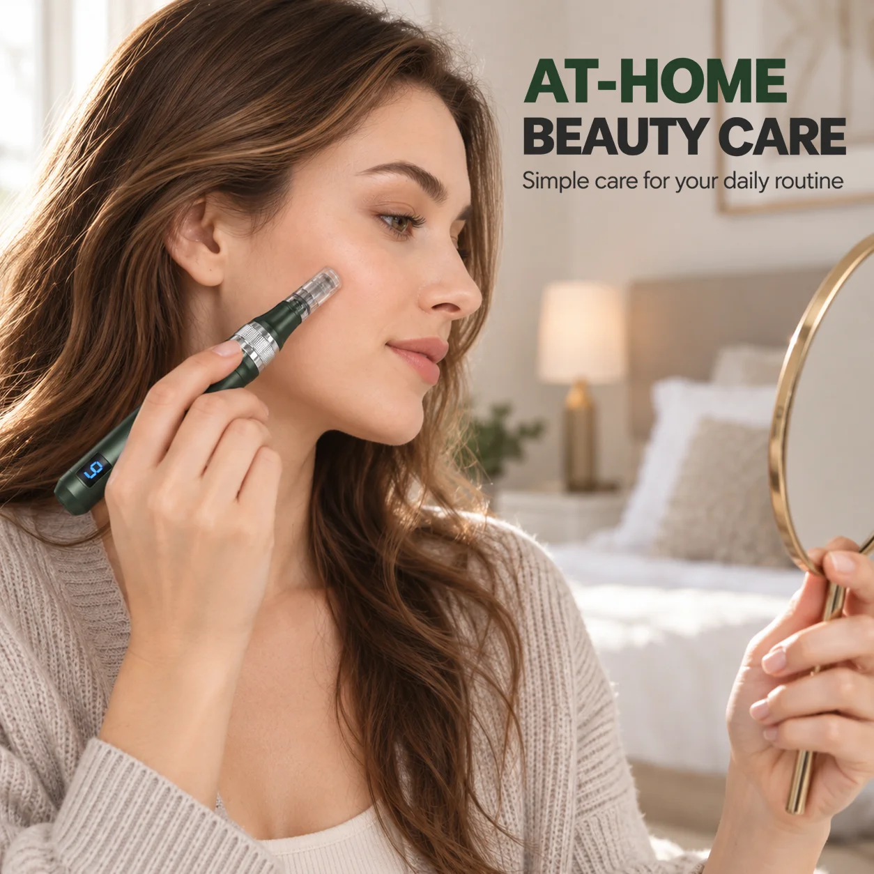Electric Nano Wafer Beauty Pen with 10 Cartridges, 6 Speed Levels, Type-C Rechargeable Facial Skincare Applicator