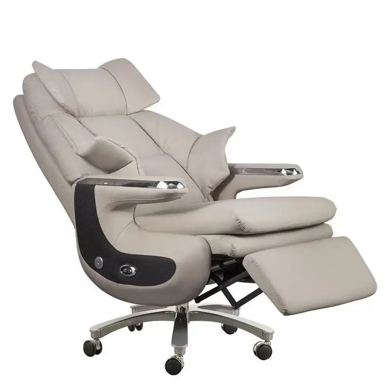 #Modern Executive High-back Office Chair, 360° Rotating Genuine Leather Seat