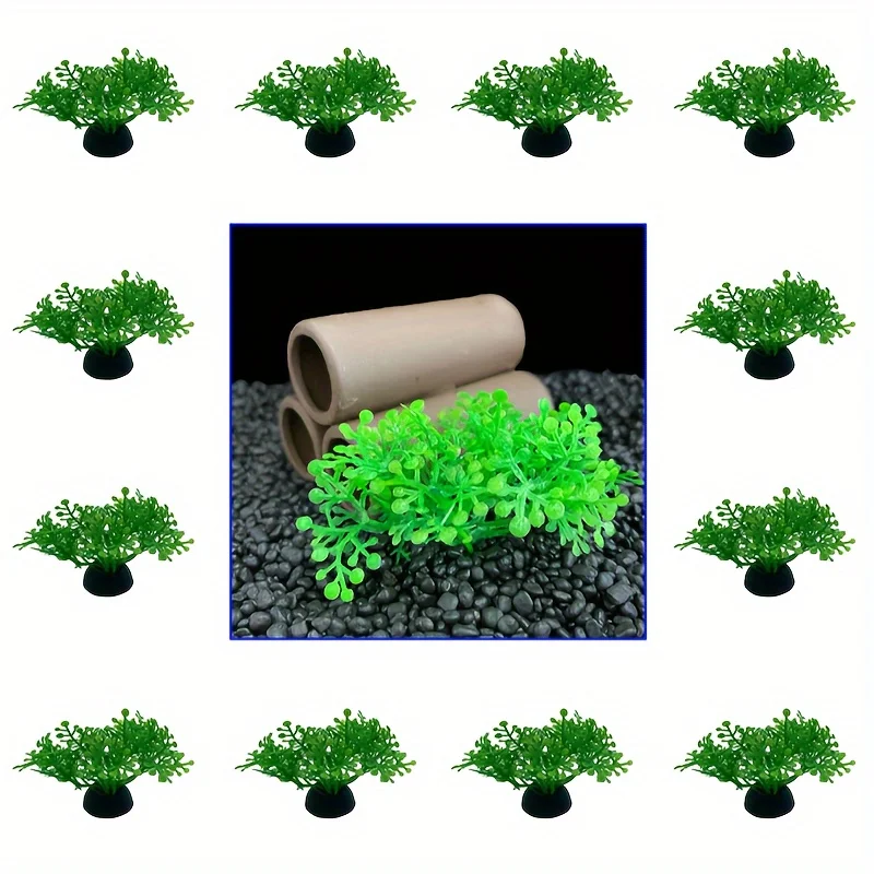 20pcs Small Plastic Artificial Aquarium Plant Decoration Underwater Grass Fish Tank Fake Water Plant Ornament Aqaurium Plant