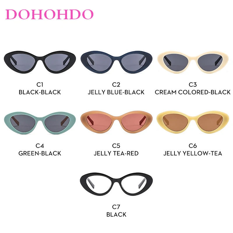 Retro Small Frame Cat Eye Jelly Color Sunglasses Men Women Fashion Luxury Designer Classic Outdoors Protection Sunglasses UV400