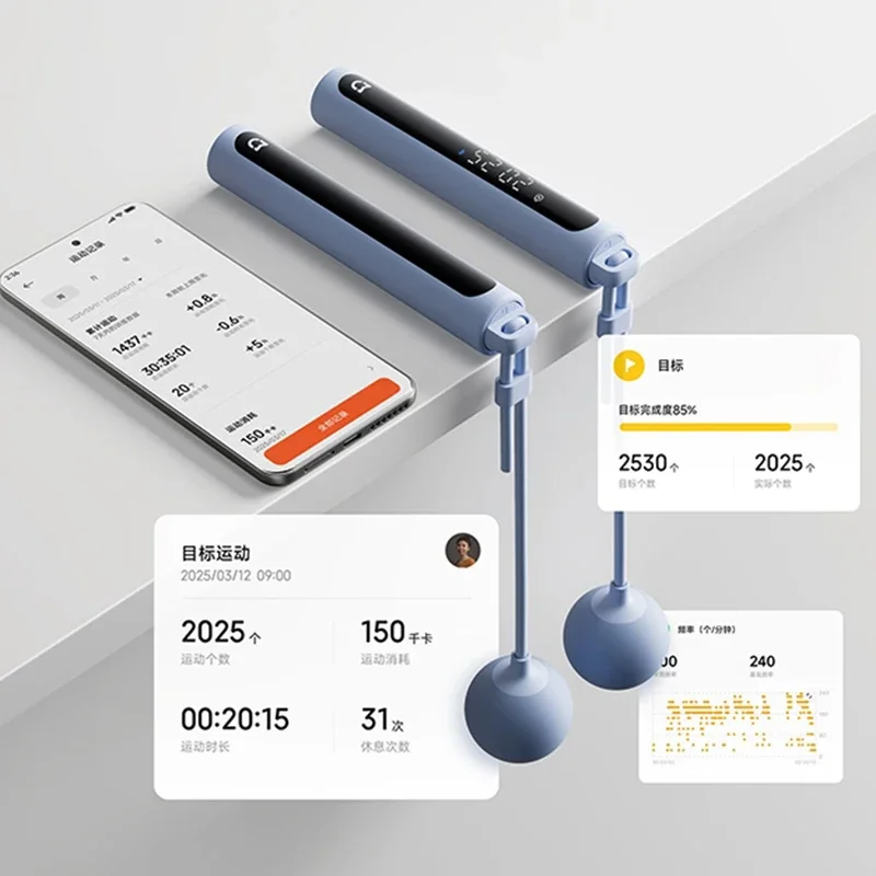 Xiaomi Mijia Smart Jump Rope 2 Bluetooth Fitness Perdita di peso Esercizio Conteggio Palla di gravità Saltare Bruciare i grassi professionale