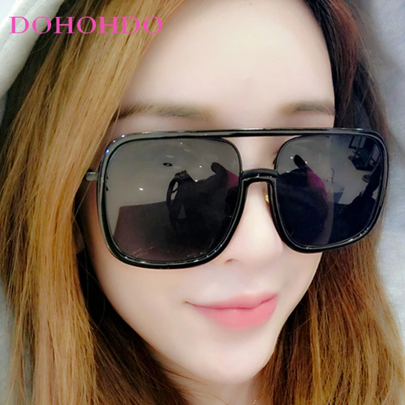 

Trendy Punk Oversized Square Frame Pilot Sunglasses Women Fashion Brand Design Eyeglass Man Fishing Driving Shades UV400 Очки