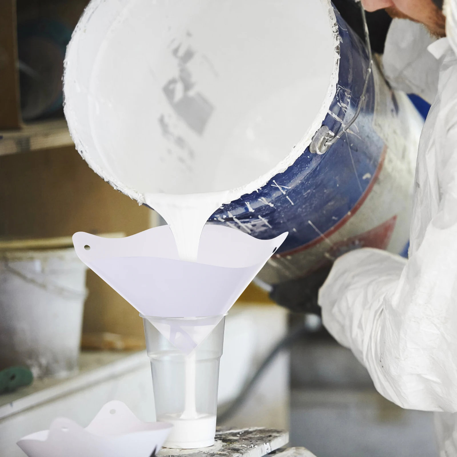 50Pcs Primer Funnel 300 Mesh Oil Paint Filter Paper Medium Flow Rate Strong Structure Auto Painting Laboratory Filtration Tool