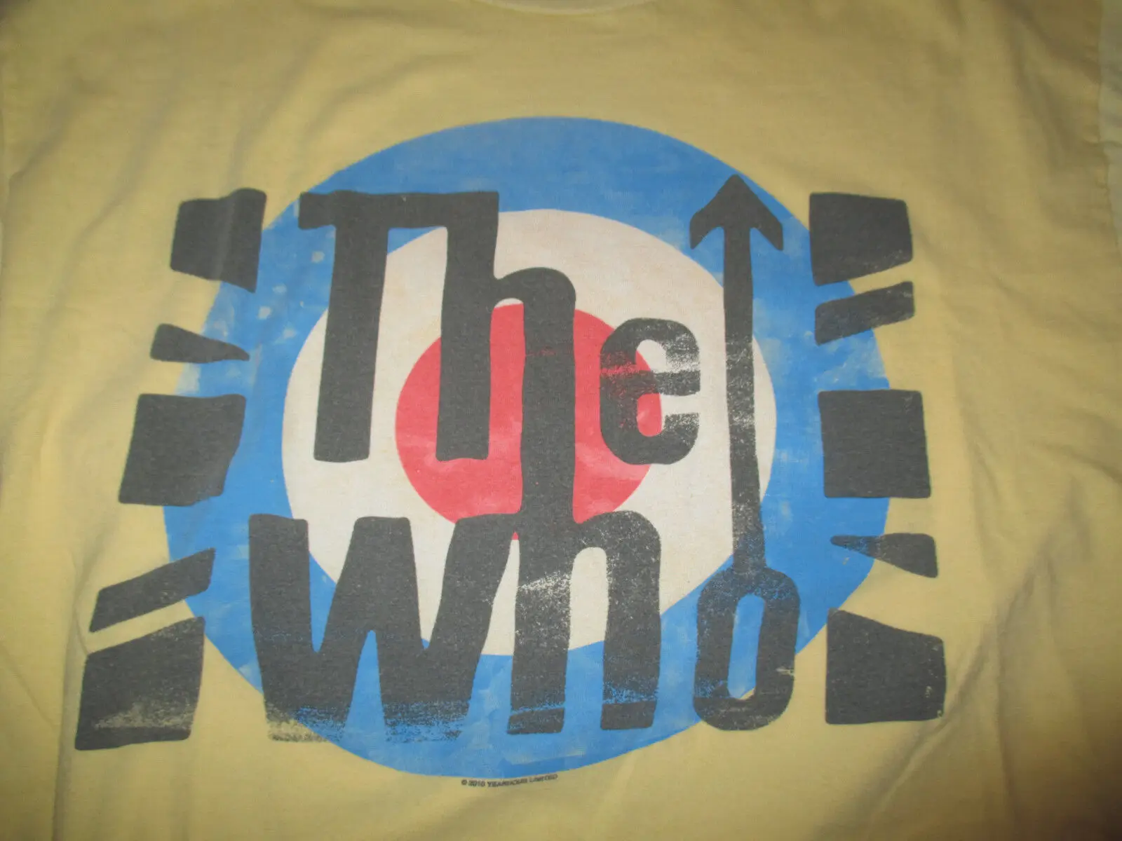 Live Nation 2010 The WHO Repro LG T Shirt YELLOW